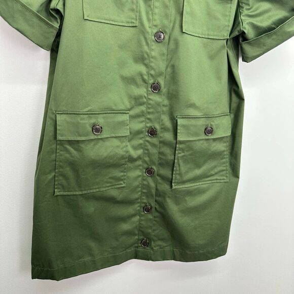 J. Crew Women’s Olive Green Gamine Shirt Dress in Stretch Twill - Picture 10 of 11